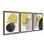 Kit 3 Quadros Decorativos Figuras Geométricas Borradas Abstrato Amarelo e Preto - Imagem 6