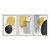 Kit 3 Quadros Decorativos Figuras Geométricas Borradas Abstrato Amarelo e Preto - Imagem 1