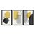 Kit 3 Quadros Decorativos Figuras Geométricas Borradas Abstrato Amarelo e Preto - Imagem 3