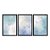 Kit 3 Quadros Decorativos Linha Flutuante Fundo De Nuvens - Imagem 3