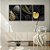 Kit 3 Quadros Decorativos Folhas Douradas Fundo Preto Moderno - Imagem 10