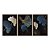 Kit 3 Quadros Decorativos Folhas Beges e Azuis Detalhes Dourados Moderno - Imagem 5