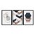 Kit 3 Quadros Decorativos Padrões Geométricos Faixas e Hexagonos - Imagem 3