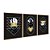Kit 3 Quadros Decorativos Circulos Mármorizados Detalhes Em Ouro Preto E Branco Morderno - Imagem 6