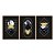 Kit 3 Quadros Decorativos Circulos Mármorizados Detalhes Em Ouro Preto E Branco Morderno - Imagem 5