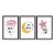 Kit 3 Quadros Decorativos Desenho Nuvem Lua Estrela Dormindo Frase Bons Sonhos - Imagem 3