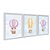 Kit 3 Quadros Decorativos Animais Em Um Balão De Ar Quente Infantil - Imagem 2