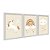 Kit 3 Quadros Decorativos Desenho Arco-Íris Núvens Unicornio Infantil Fundo Bege - Imagem 2