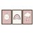 Kit 3 Quadros Decorativos Desenho Um Arco Sol Nuvem Infantil Tons Pastéis - Imagem 5