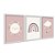 Kit 3 Quadros Decorativos Desenho Um Arco Sol Nuvem Infantil Tons Pastéis - Imagem 2