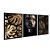 Kit 3 Quadros Decorativos Mulher Negra Com Rosto Dourado Folhas Douradas Abstrato - Imagem 4