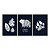 Kit 3 Quadros Decorativos Urso Florido Folhas Preto e Branco Frase Permaneça Selvagem - Imagem 3