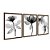 Kit 3 Quadros Decorativos Fotografia Preto E Branco Flores e Suas Folhas - Imagem 6