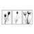 Kit 3 Quadros Decorativos Fotografia Preto E Branco Tulipa E Suas Folhas - Imagem 1