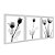 Kit 3 Quadros Decorativos Fotografia Preto E Branco Tulipa E Suas Folhas - Imagem 2