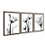 Kit 3 Quadros Decorativos Flores Preto E Branco Abstrato Moderno - Imagem 6
