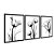 Kit 3 Quadros Decorativos Flores Preto E Branco Abstrato Moderno - Imagem 4