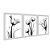 Kit 3 Quadros Decorativos Flores Preto E Branco Abstrato Moderno - Imagem 2