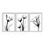 Kit 3 Quadros Decorativos Flores Preto E Branco Abstrato Moderno - Imagem 1