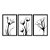 Kit 3 Quadros Decorativos Flores Preto E Branco Abstrato Moderno - Imagem 3
