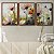 Kit 3 Quadros Decorativos Efeito Pintura Flores Brancas E Laranjas Em Um Campo Esverdeado - Imagem 7