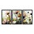 Kit 3 Quadros Decorativos Efeito Pintura Flores Brancas E Laranjas Em Um Campo Esverdeado - Imagem 3