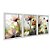 Kit 3 Quadros Decorativos Efeito Pintura Flores Brancas E Laranjas Em Um Campo Esverdeado - Imagem 2