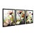 Kit 3 Quadros Decorativos Efeito Pintura Flores Brancas E Laranjas Em Um Campo Esverdeado - Imagem 4