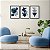 Kit 3 Quadros Decorativos Formas Geométricas Azuis Texturizadas Detalhes Dourados - Imagem 9