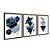 Kit 3 Quadros Decorativos Formas Geométricas Azuis Texturizadas Detalhes Dourados - Imagem 6