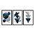 Kit 3 Quadros Decorativos Formas Geométricas Azuis Texturizadas Detalhes Dourados - Imagem 3