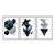 Kit 3 Quadros Decorativos Formas Geométricas Azuis Texturizadas Detalhes Dourados - Imagem 1