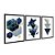 Kit 3 Quadros Decorativos Formas Geométricas Azuis Texturizadas Detalhes Dourados - Imagem 4