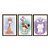 Kit 3 Quadros Decorativos Garotinha Segurando Balões Girada Unicórnio Infantil Bebê - Imagem 5