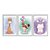 Kit 3 Quadros Decorativos Garotinha Segurando Balões Girada Unicórnio Infantil Bebê - Imagem 1