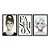 Kit 3 Quadros Decorativos Fashion Em Preto E Branco Mulhres Bolha De Chiclete - Imagem 3