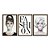 Kit 3 Quadros Decorativos Fashion Em Preto E Branco Mulhres Bolha De Chiclete - Imagem 5