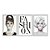 Kit 3 Quadros Decorativos Fashion Em Preto E Branco Mulhres Bolha De Chiclete - Imagem 1