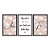 Kit 3 Quadros Decorativos Fundo Zara Rosa e Branco Frase Amor Fé - Imagem 3