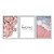 Kit 3 Quadros Decorativos Cerejeira Mar Areia Rosa Frase Amor é Tudo - Imagem 1