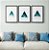 Kit 3 Quadros Decorativos Triangulos Dupla Exposição Degradê Caótigo Azul Ao Branco - Imagem 7