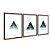 Kit 3 Quadros Decorativos Triangulos Dupla Exposição Degradê Caótigo Azul Ao Branco - Imagem 6