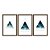 Kit 3 Quadros Decorativos Triangulos Dupla Exposição Degradê Caótigo Azul Ao Branco - Imagem 5
