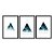Kit 3 Quadros Decorativos Triangulos Dupla Exposição Degradê Caótigo Azul Ao Branco - Imagem 3