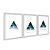Kit 3 Quadros Decorativos Triangulos Dupla Exposição Degradê Caótigo Azul Ao Branco - Imagem 2