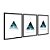 Kit 3 Quadros Decorativos Triangulos Dupla Exposição Degradê Caótigo Azul Ao Branco - Imagem 4
