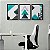 Kit 3 Quadros Decorativos Triângulos Textura de Papel Verde e Preto Morderno - Imagem 7