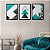 Kit 3 Quadros Decorativos Triângulos Textura de Papel Verde e Preto Morderno - Imagem 9