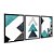 Kit 3 Quadros Decorativos Triângulos Textura de Papel Verde e Preto Morderno - Imagem 4