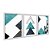 Kit 3 Quadros Decorativos Triângulos Textura de Papel Verde e Preto Morderno - Imagem 2